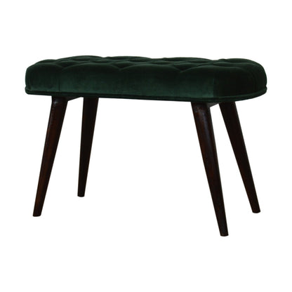 Emerald Velvet Deep Button Bench-1