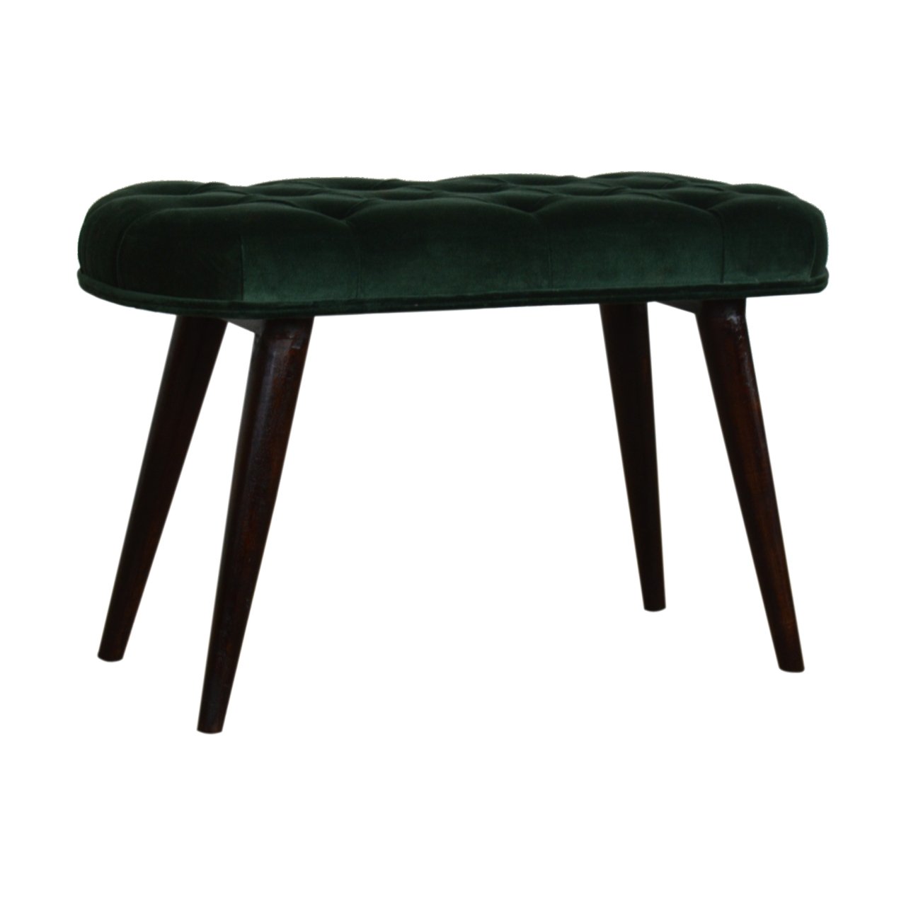 Emerald Velvet Deep Button Bench-2