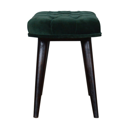 Emerald Velvet Deep Button Bench-8