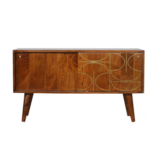 Chestnut Abstract Inlay Sideboard-0