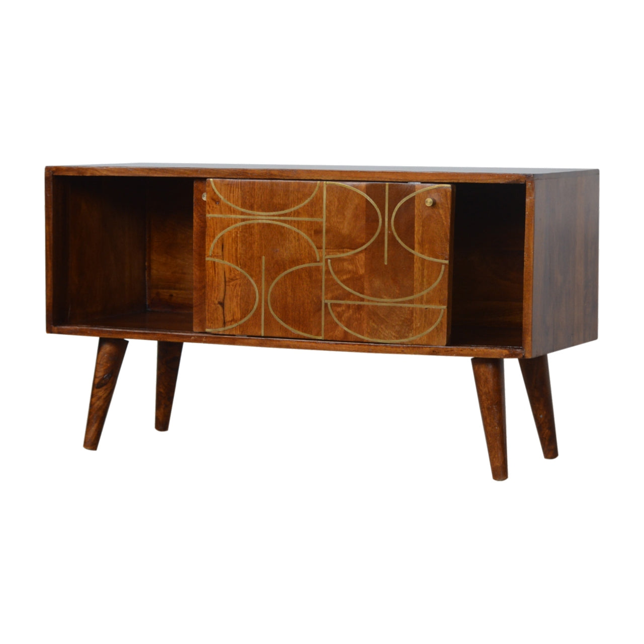 Chestnut Abstract Inlay Sideboard-4