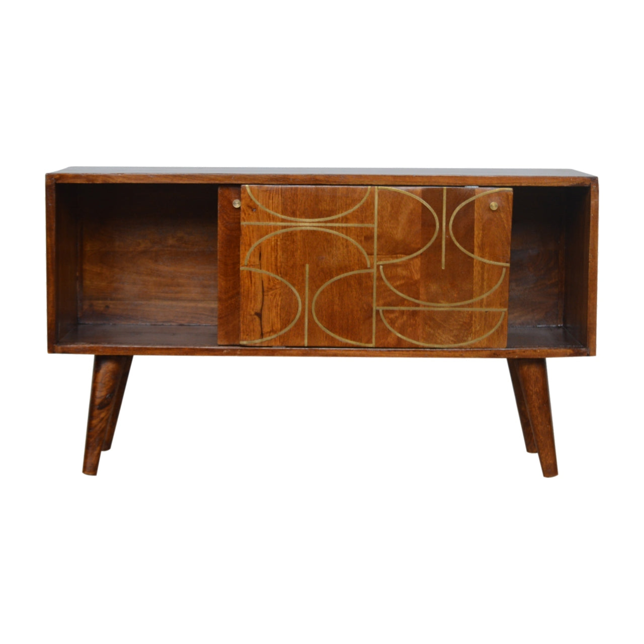 Chestnut Abstract Inlay Sideboard-5