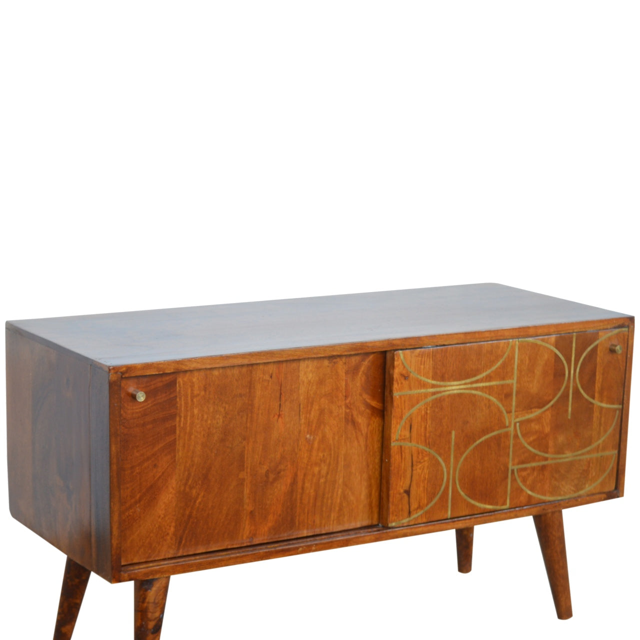 Chestnut Abstract Inlay Sideboard-6