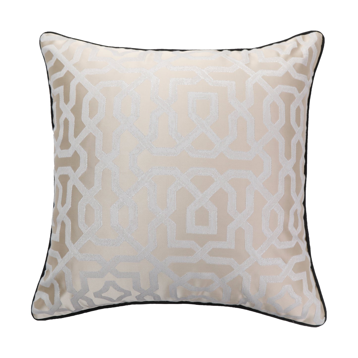 Designer Cushion Cover with Black Piping (18x18" - 45x45 cm) - Style 51-0