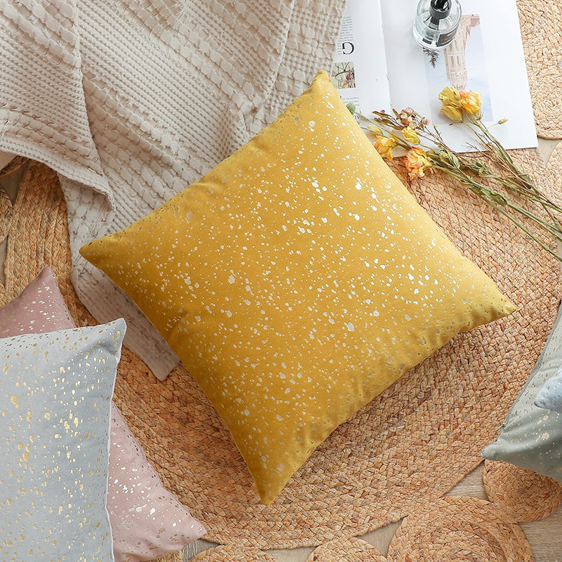 Gold Stamp Dots Velvet Cushion Covers 45 x 45 cm - Available in 8 Colours-3