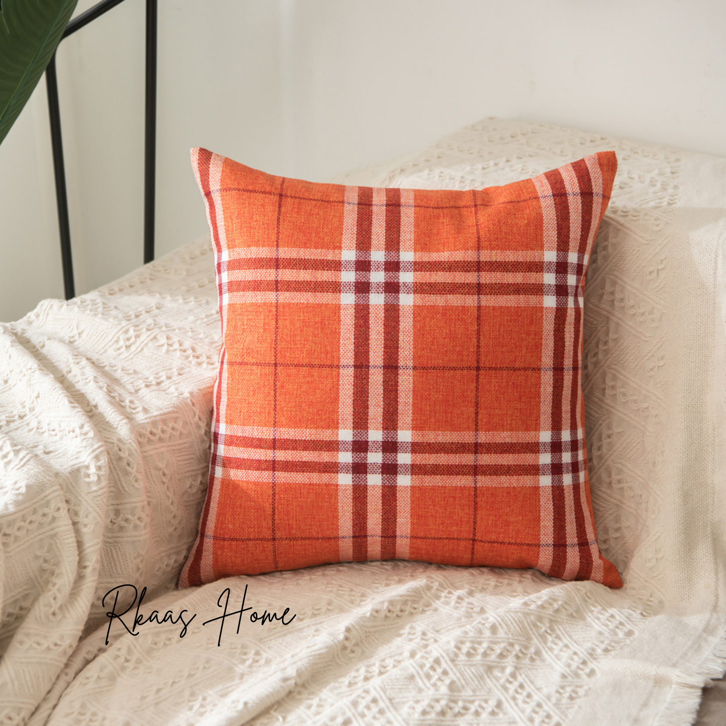 Tartan Check Cushion Cover Home Sofa 45x45 CM (18"x18")-4