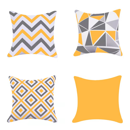 Water Resistant/Outdoor Cushion Covers for Home Garden Outdoor 45x45cm - Yellow Colour (Set of 6 & 4)-4