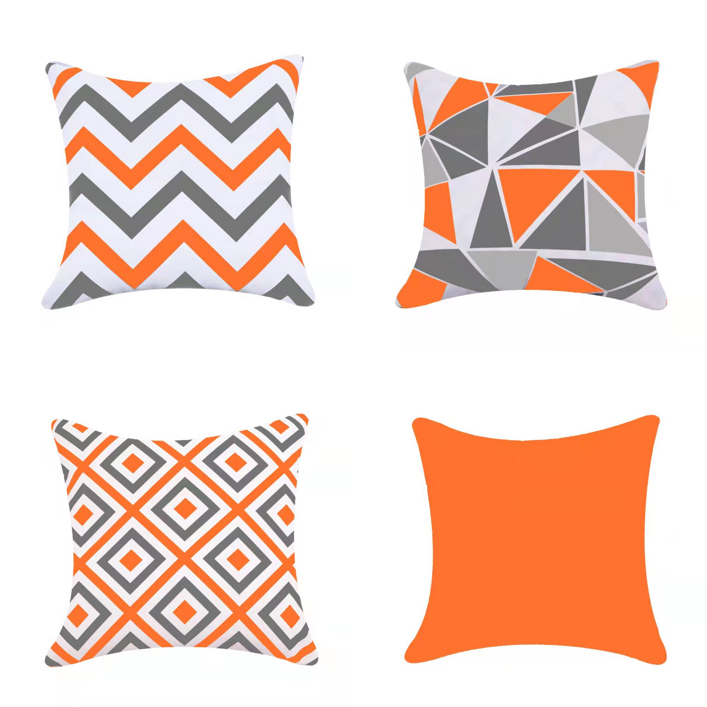 Water Resistant/Outdoor Cushion Covers for Home Garden Outdoor 45x45cm - Orange Colour (Set of 6 & 4)-3