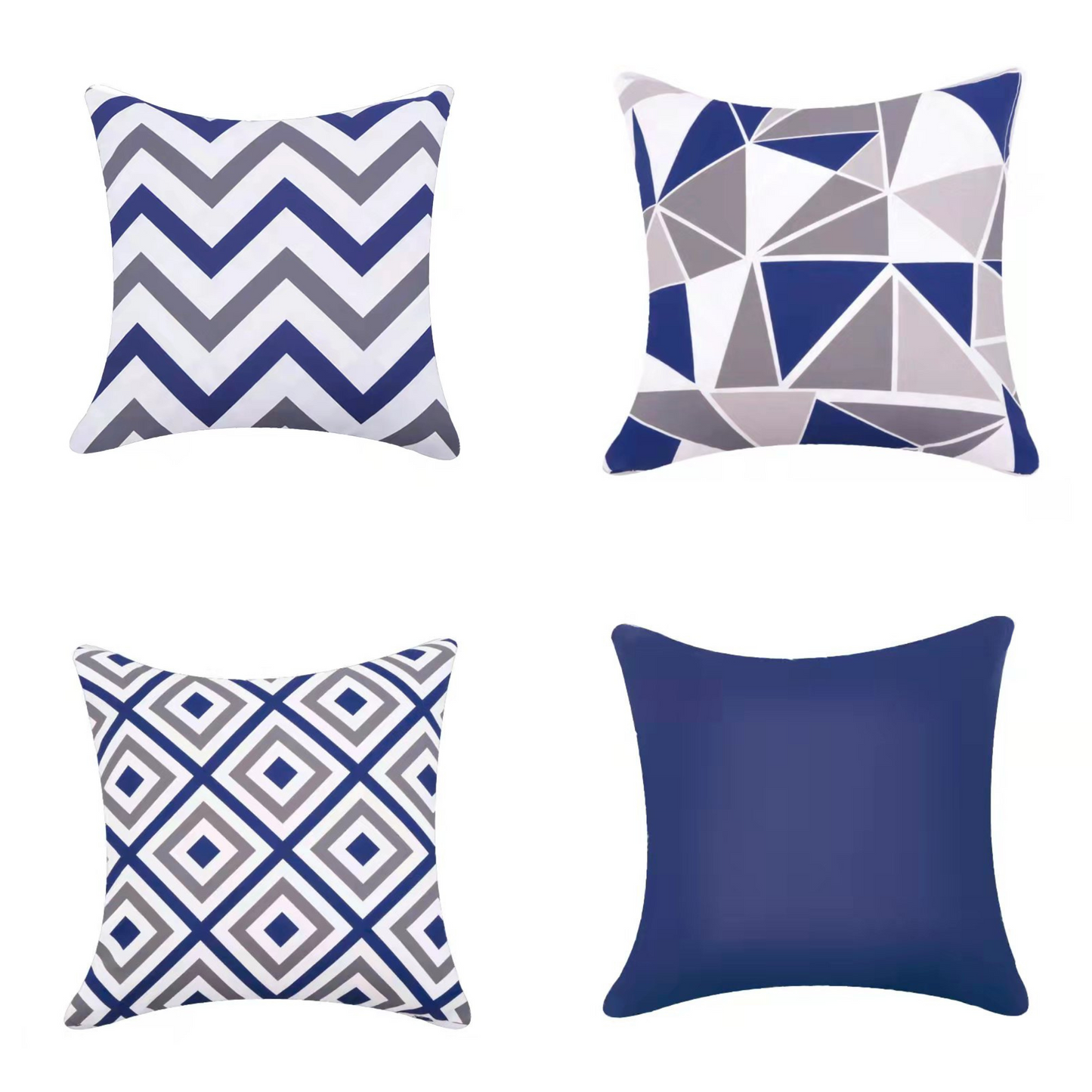 Water Resistant/Outdoor Cushion Covers for Home Garden Outdoor 45x45cm - Blue Colour (Set of 6 & 4)-3