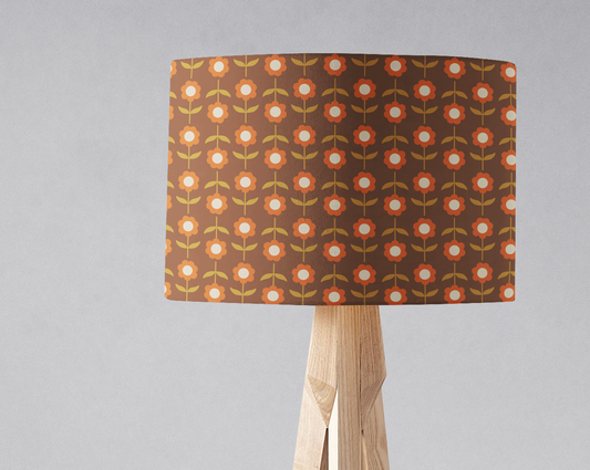 Retro Brown FloralLampshade