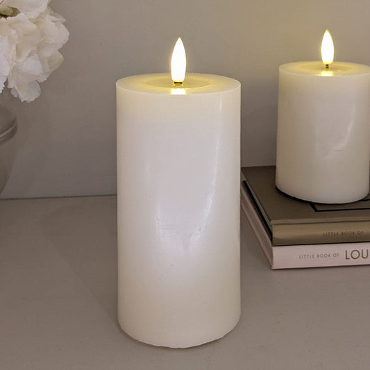 Cream Realistic LED Candle - 15cm