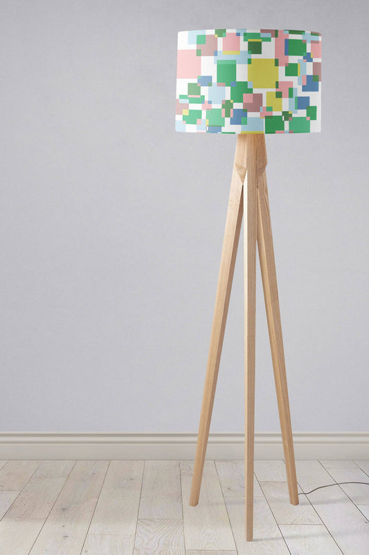 Green and Pink Colour Block Lampshade, Ceiling or Table Lamp Shade