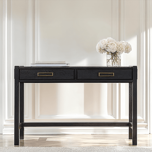 Soho Black Oak Veneer 2 Drawer Dressing Table