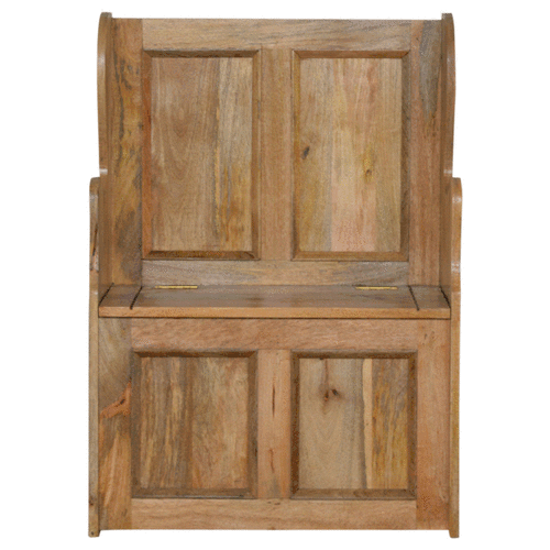 Small Monks Storage Bench Solid Wood