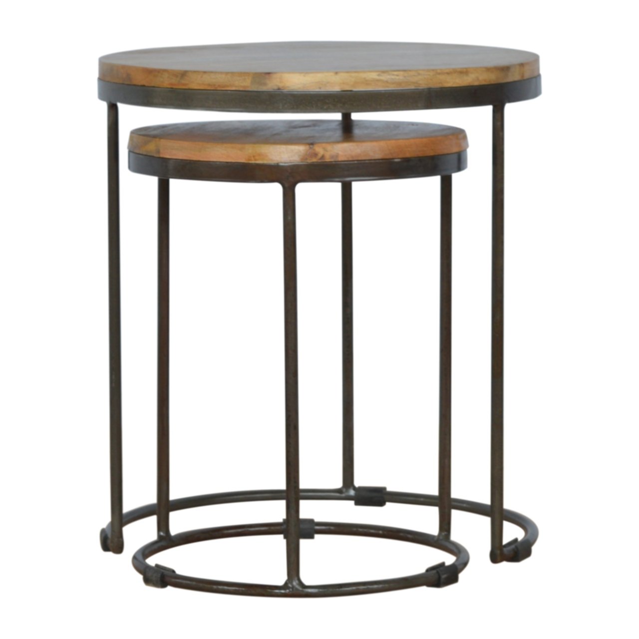 wholesale Round Stool Set of 2 with Iron Base for resale