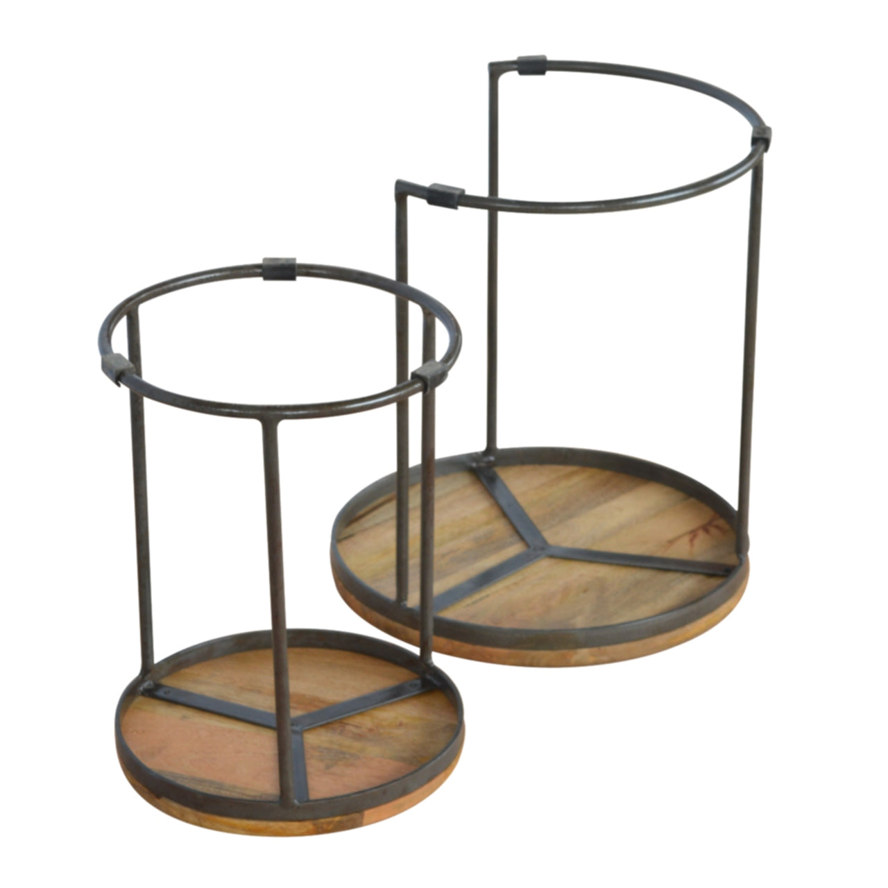 bulk Round Stool Set of 2 with Iron Base for resale