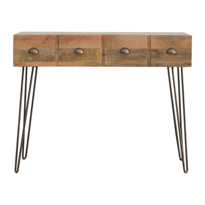 Iron Base 2 Drawer Console Table-1