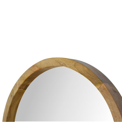 Wooden Round Mirror with 1 Shelf-4