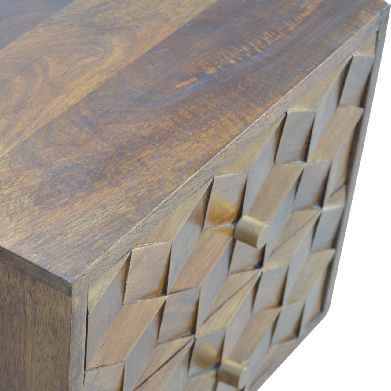 wholesale Chestnut Cube Carved Nightstand for resale