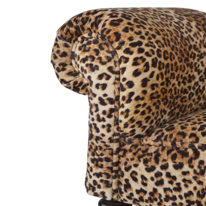 Leopard Print Velvet Bench with Turned Feet for resell