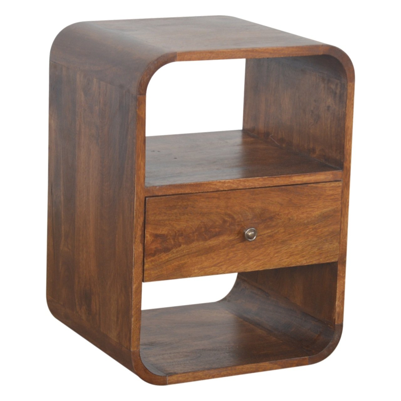 Chestnut Curved Edge Bedside dropshipping