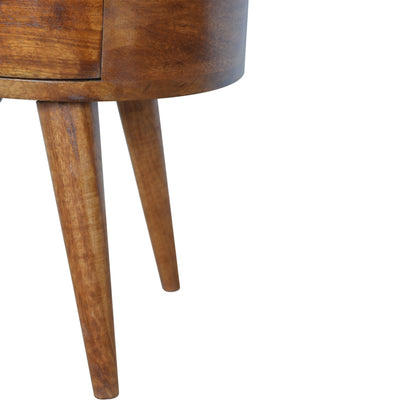 Chestnut Rounded Nightstand for reselling