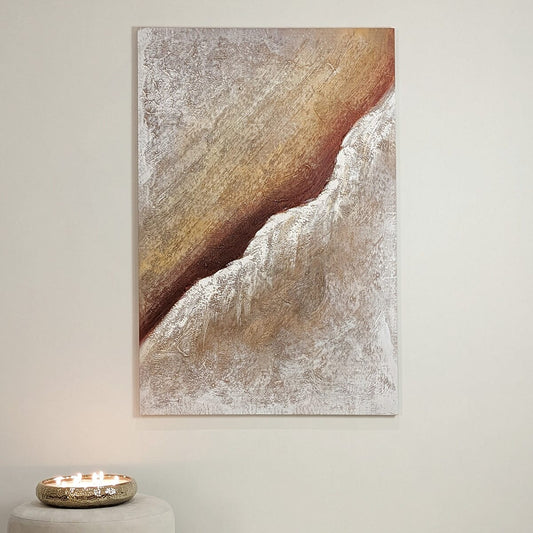 Sanctuary Neutral Textured Abstract Canvas Wall Art